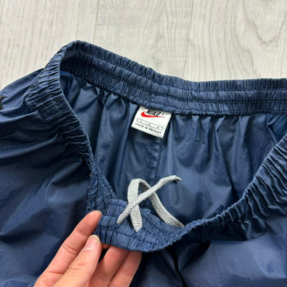 VINTAGE 90s NIKE BAGGY SHELL TRACKSUIT BOTTOMS NAVY BLUE