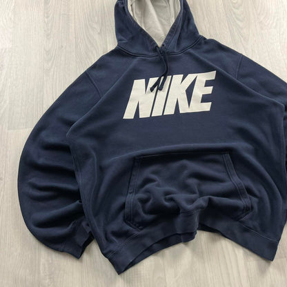 VINTAGE Y2K NIKE SPELL OUT HOODIE NAVY
