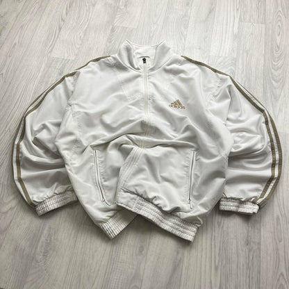 VINTAGE 90s ADIDAS BOXY WINDBREAKER TRACKSUIT JACKET WHITE
