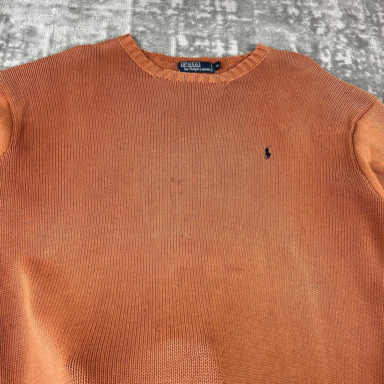 VINTAGE Y2K RALPH LAUREN CHUNKY ESSENTIAL KNITTED JUMPER ORANGE