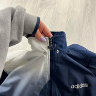 VINTAGE 90s ADIDAS TREFOIL LIGHTWEIGHT TRACK JACKET NAVY