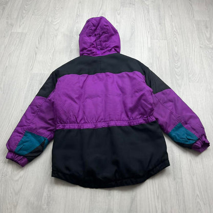 VINTAGE 00s COLUMBIA TECHNICAL SKI HOODED JACKET PURPLE BLACK