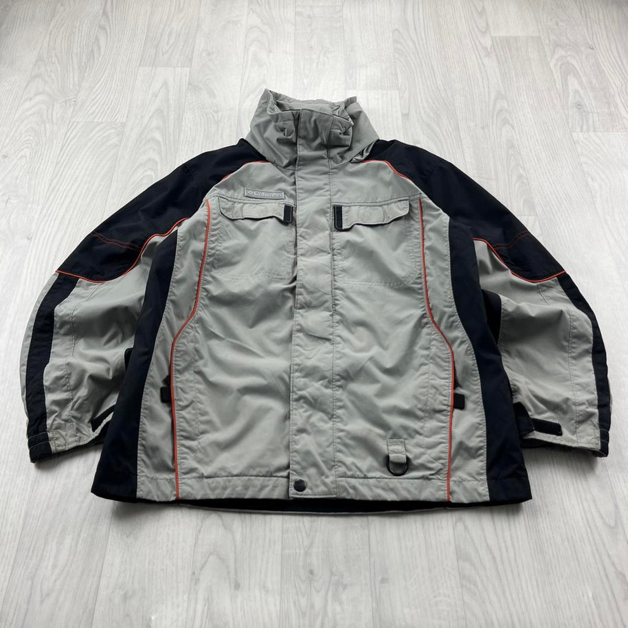 VINTAGE Y2K COLUMBIA UTILITY SKI JACKET GREY BLACK