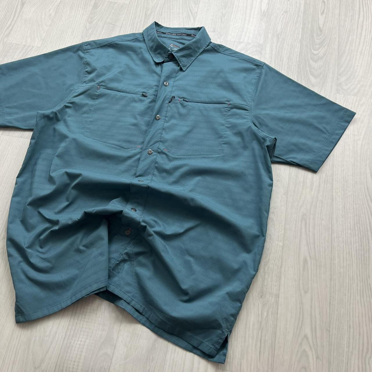VINTAGE Y2K SHORT SLEEVE UTILITY SHIRT BLUE