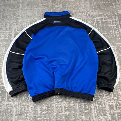 VINTAGE 90s PUMA PANELLED SPORTY TRACKSUIT JACKET BLUE / BLACK