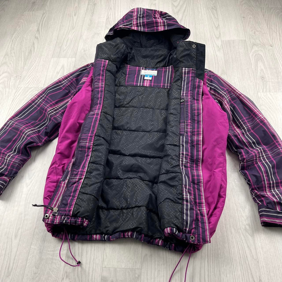 VINTAGE Y2K COLUMBIA TECHNICAL PLAID JACKET PURPLE