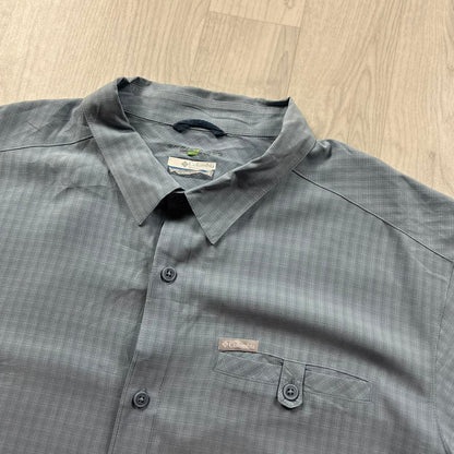 VINTAGE Y2K COLUMBIA SHORT SLEEVE UTLITY SHIRT BLUE