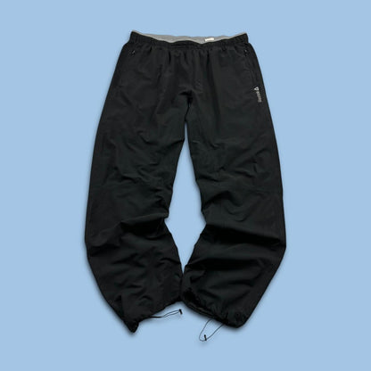 VINTAGE Y2K REEBOK BAGGY TECHNICAL TRACKSUIT BOTTOMS BLACK