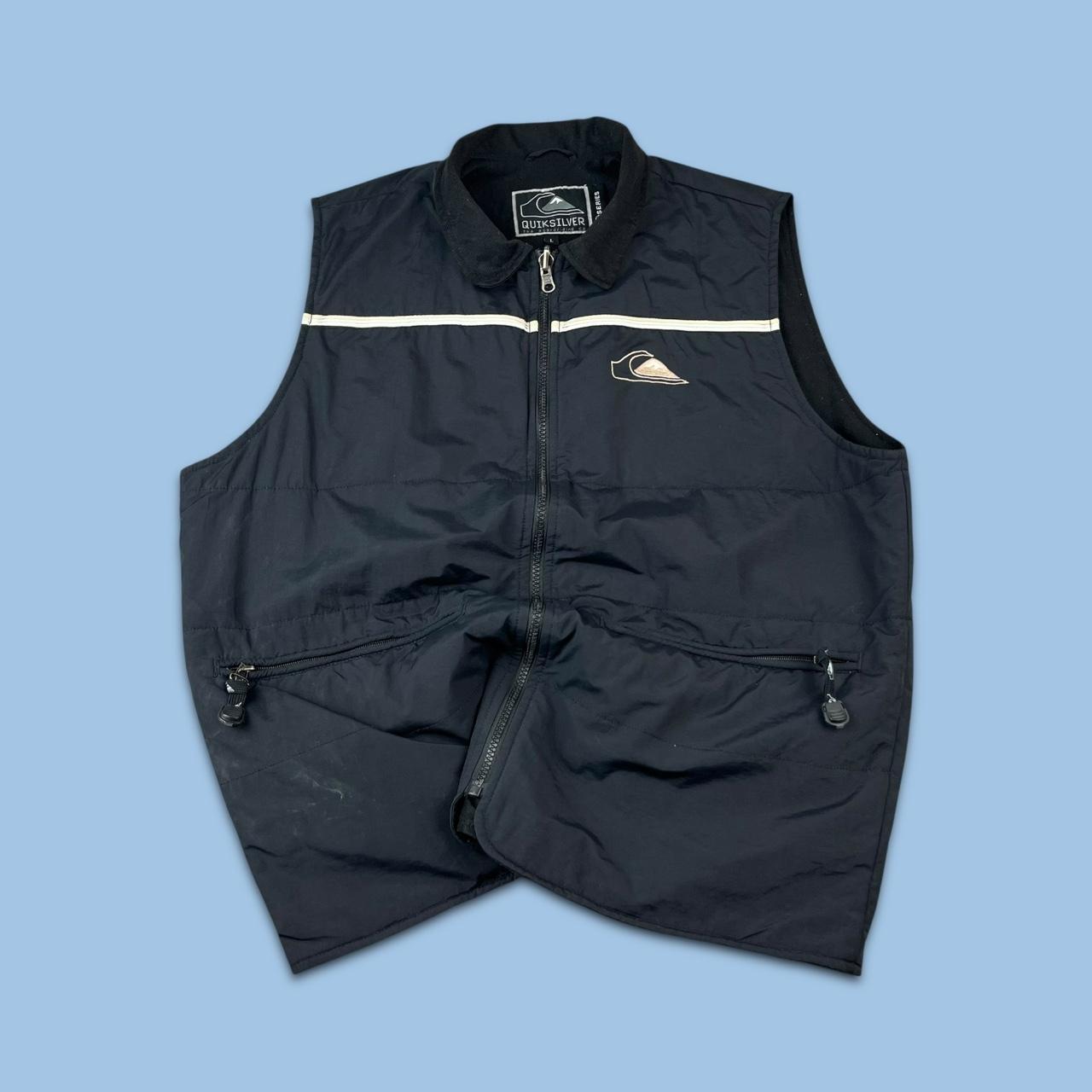 VINTAGE Y2K QUIKSILVER SURF GILET JACKET BLACK
