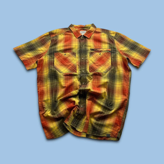 VINTAGE Y2K L L BEAN SHORT SLEEVE SHIRT ORANGE