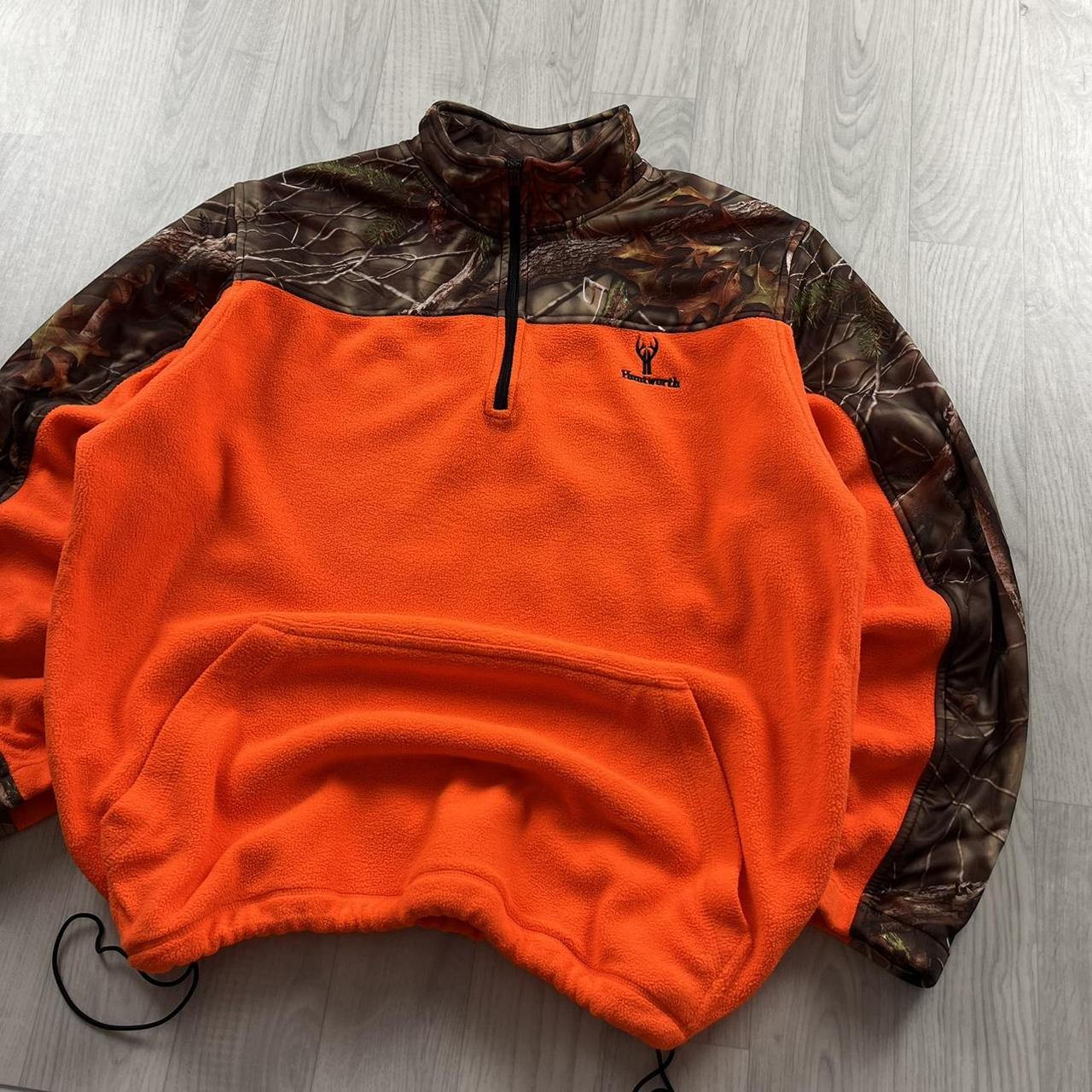 VINTAGE REALTREE QUARTER ZIP FLEECE CAMO ORANGE
