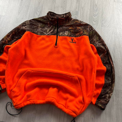 VINTAGE REALTREE QUARTER ZIP FLEECE CAMO ORANGE