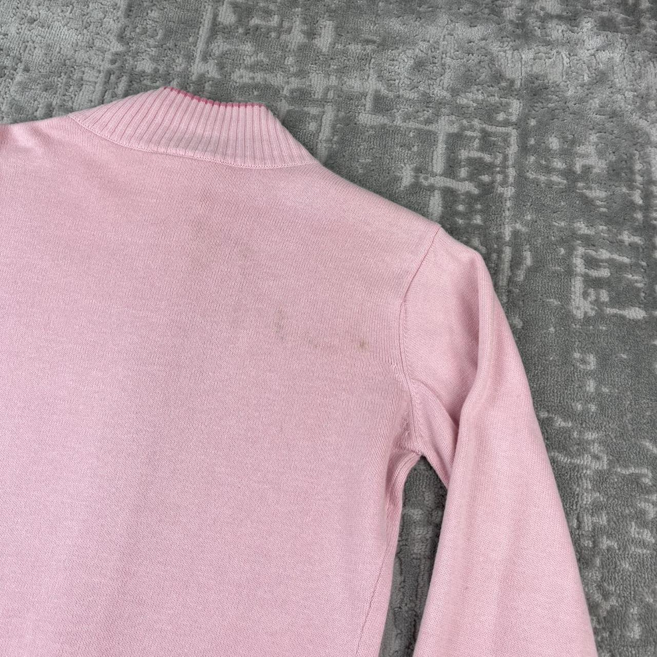 VINTAGE Y2K ADIDAS ZIP UP KNITTED JUMPER BABY PINK