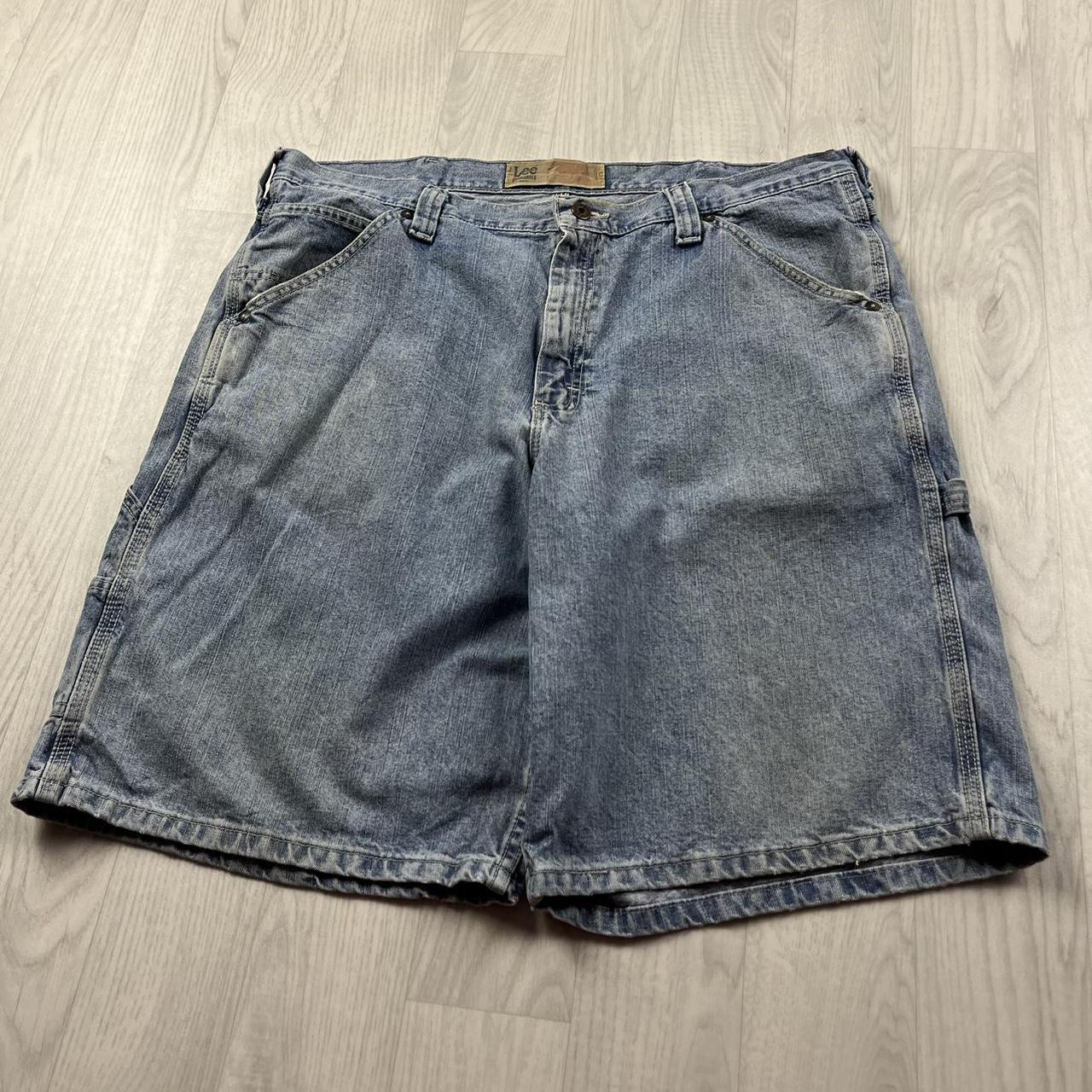 VINTAGE 00s LEE BAGGY LOOSE CARPENTER JORTS BLUE
