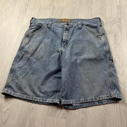 VINTAGE 00s LEE BAGGY LOOSE CARPENTER JORTS BLUE