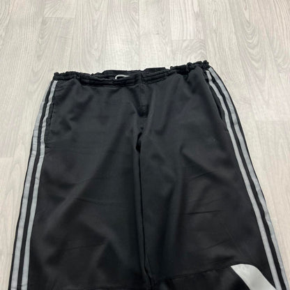 VINTAGE Y2K ADIDAS SIDE STRIPE BAGGY TRACKSUIT BOTTOMS BLACK