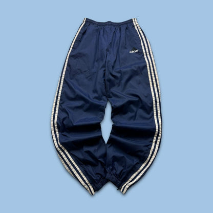 VINTAGE 90s ADIDAS BAGGY SHELL TRACKSUIT BOTTOMS NAVY