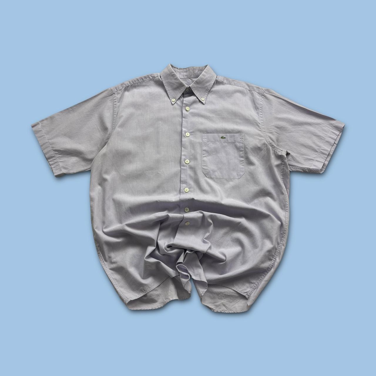 VINTAGE Y2K LACOSTE SHORT SLEEVE BUTTON UP SHIRT LILAC