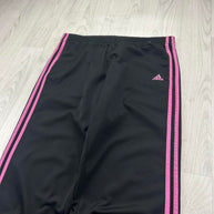 VINTAGE Y2K ADIDAS STRAIGHT LEG TRACKSUIT BOTTOMS BLACK / PINK