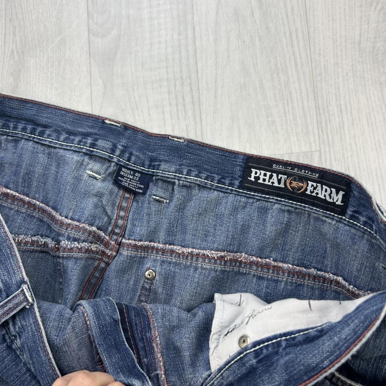 VINTAGE Y2K PHAT FARM GRAPHIC BAGGY JEANS BLUE