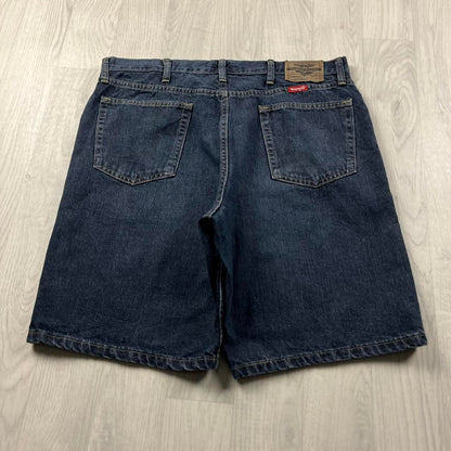 VINTAGE 00s WRANGLER BAGGY LOOSE CARPENTER JORTS NAVY