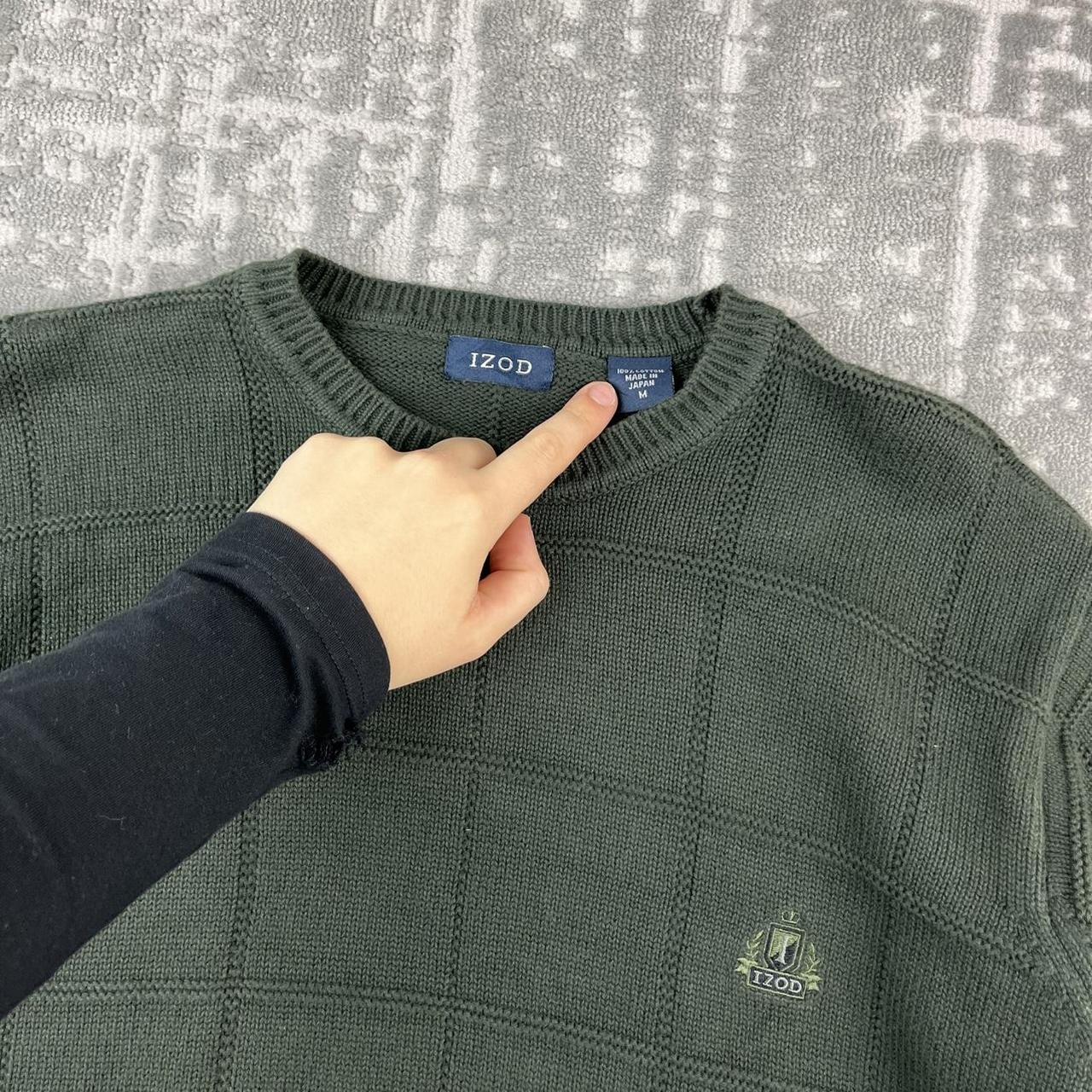VINTAGE Y2K IZOD PLAID CHUNKY ESSENTIAL KNITTED JUMPER GREEN