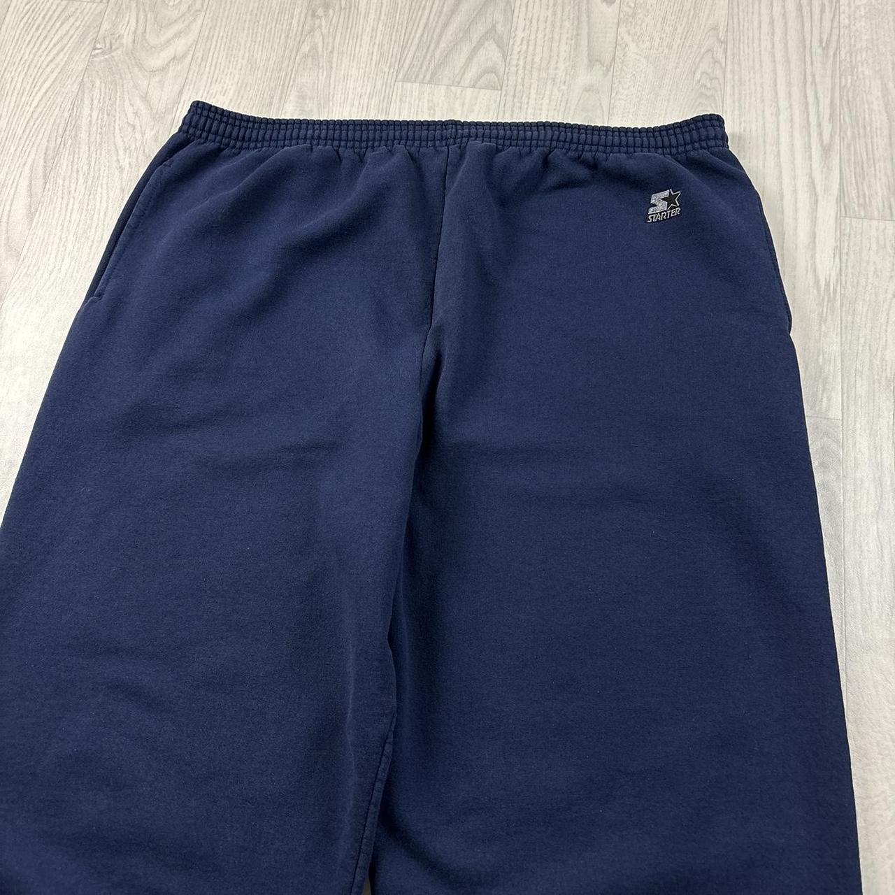 VINTAGE Y2K STARTER BAGGY COTTON SWEATPANTS NAVY
