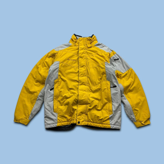 VINTAGE 00s COLUMBIA UTILITY SKI JACKET YELLOW GREY