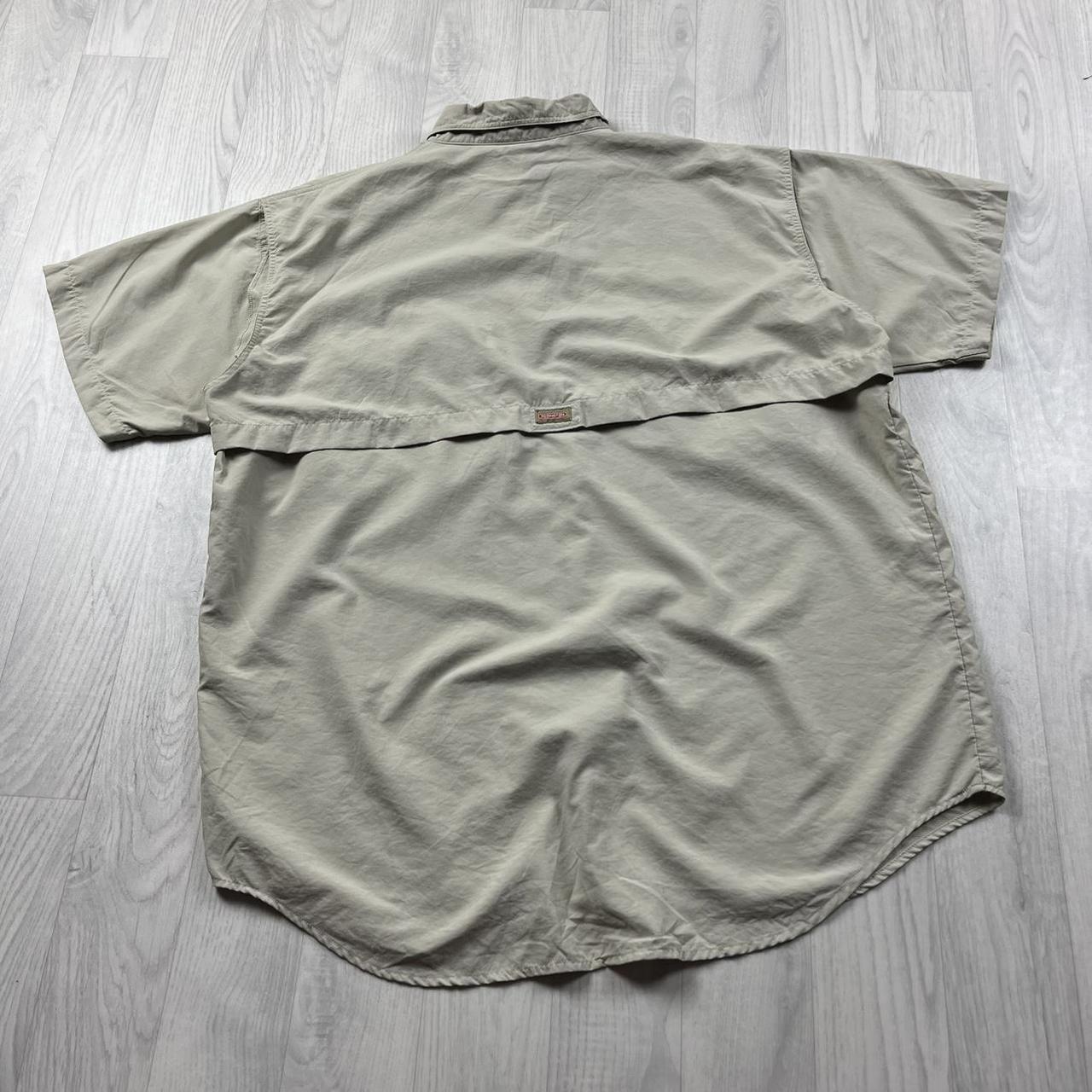 VINTAGE Y2K REDINGTON SHORT SLEEVE UTILITY SHIRT BEIGE