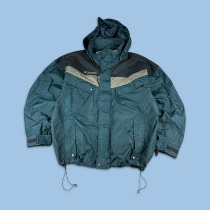 VINTAGE 00s COLUMBIA TECHNICAL HOODED UTILITY JACKET GREEN