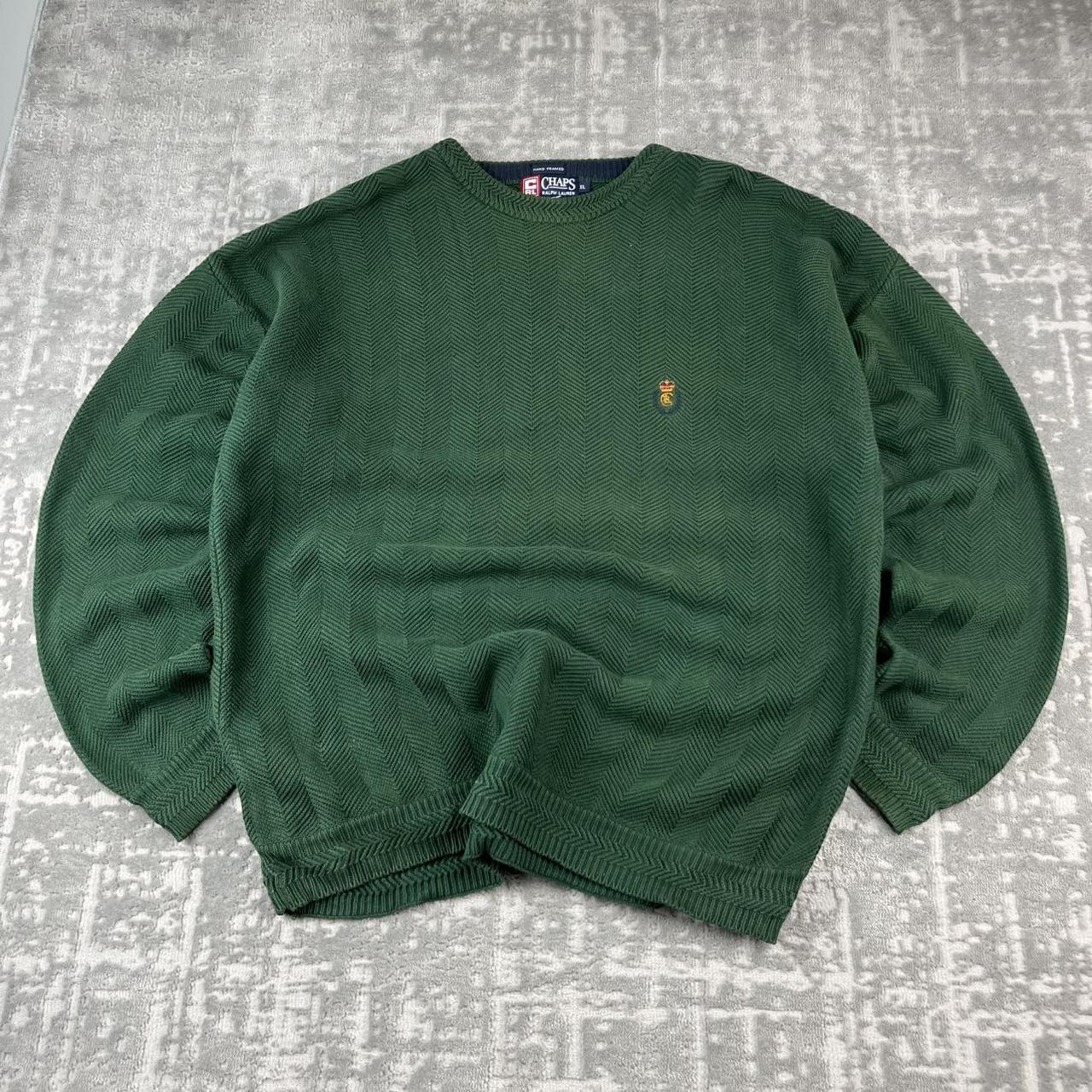 VINTAGE Y2K CHAPS CHUNKY RIBBED ESSENTIAL KNITTED JUMPER GREEN