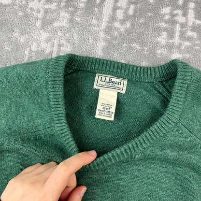 VINTAGE Y2K L L BEAN CHUNKY ESSENTIAL KNITTED JUMPER GREEN