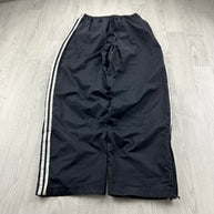 VINTAGE Y2K ADIDAS SIDE STRIPE WIDE LEG TRACKSUIT BOTTOMS BLACK