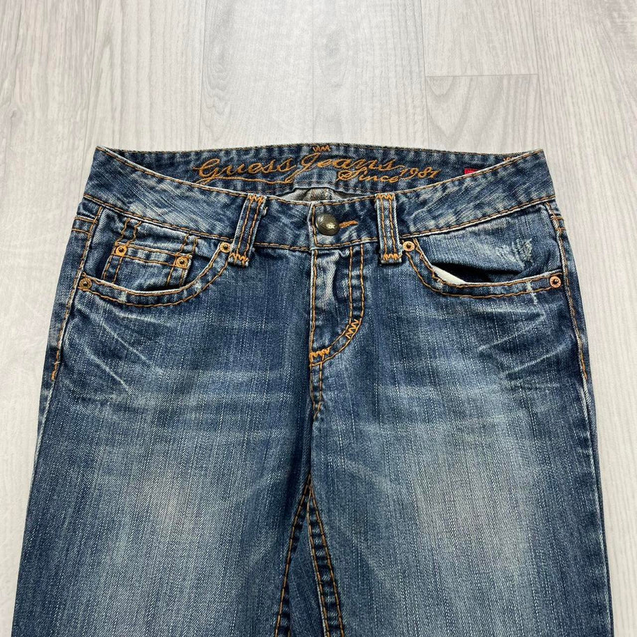 VINTAGE Y2K GUESS LOW RISE BOOTCUT FLARED JEANS BLUE