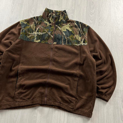 VINTAGE REALTREE ZIP UP FLEECE JACKET CAMO BROWN