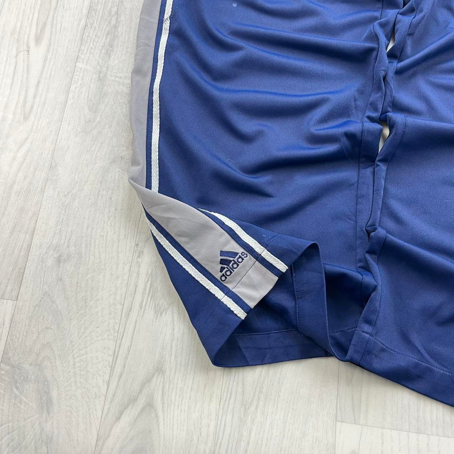 VINTAGE Y2K ADIDAS SIDE STRIPE CARGO BAGGY TRACKSUIT BOTTOMS NAVY