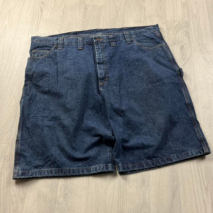 VINTAGE 00s WRANGLER BAGGY LOOSE CARPENTER JORTS NAVY