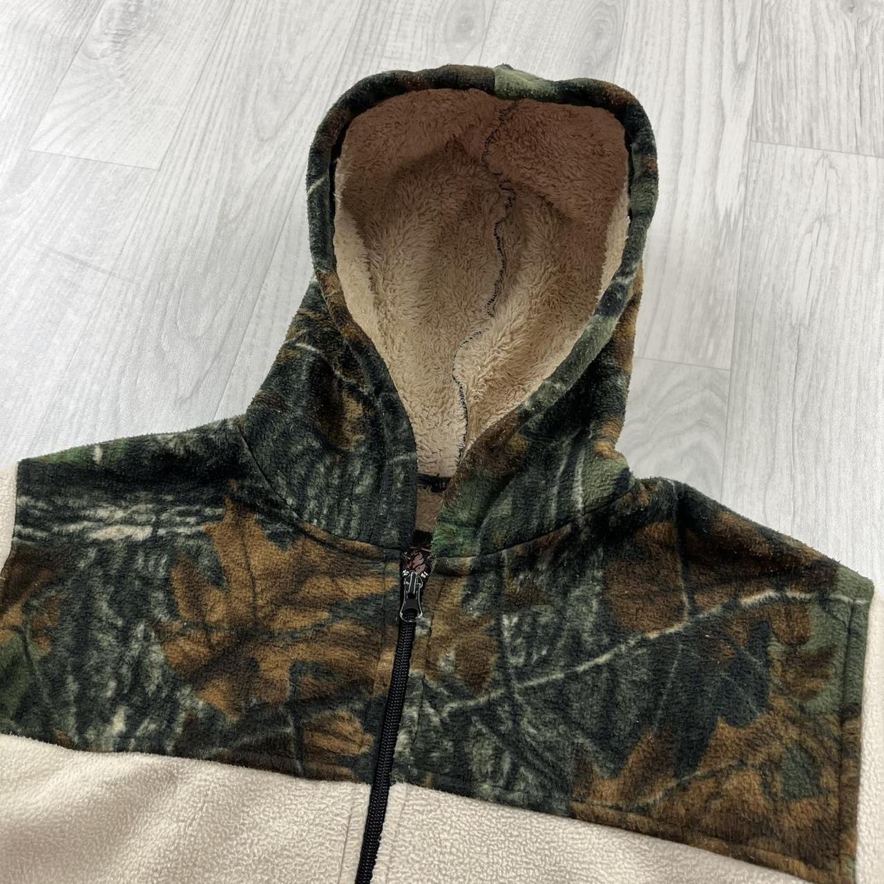 VINTAGE REALTREE ZIP UP FLEECE HOODIE CAMO CREAM