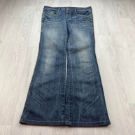 VINTAGE Y2K VICTORIA LOW RISE BOOTCUT EMBROIDERED JEANS BLUE