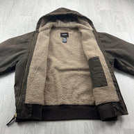 VINTAGE Y2K WALLS HOODED ACTIVE WORKWEAR BOMBER JACKET BROWN
