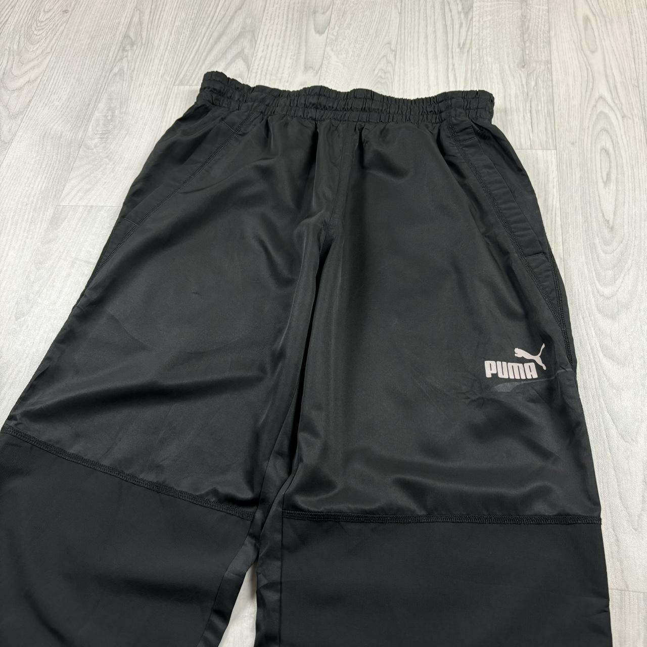 VINTAGE Y2K PUMA TECHNICAL WIDE LEG TRACKSUIT BOTTOMS BLACK