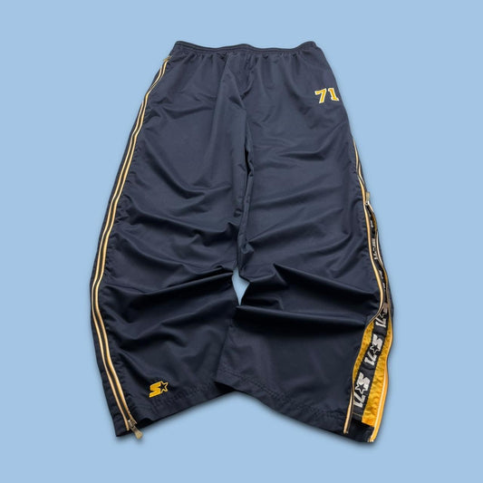 VINTAGE Y2K STARTER WIDE LEG BAGGY TRACKSUIT BOTTOMS NAVY