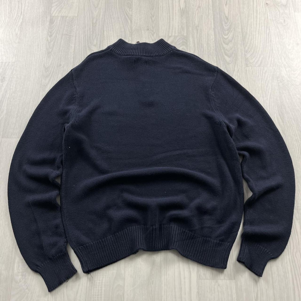 VINTAGE Y2K CHAPS CHUNKY QUARTER ZIP KNITTED JUMPER NAVY