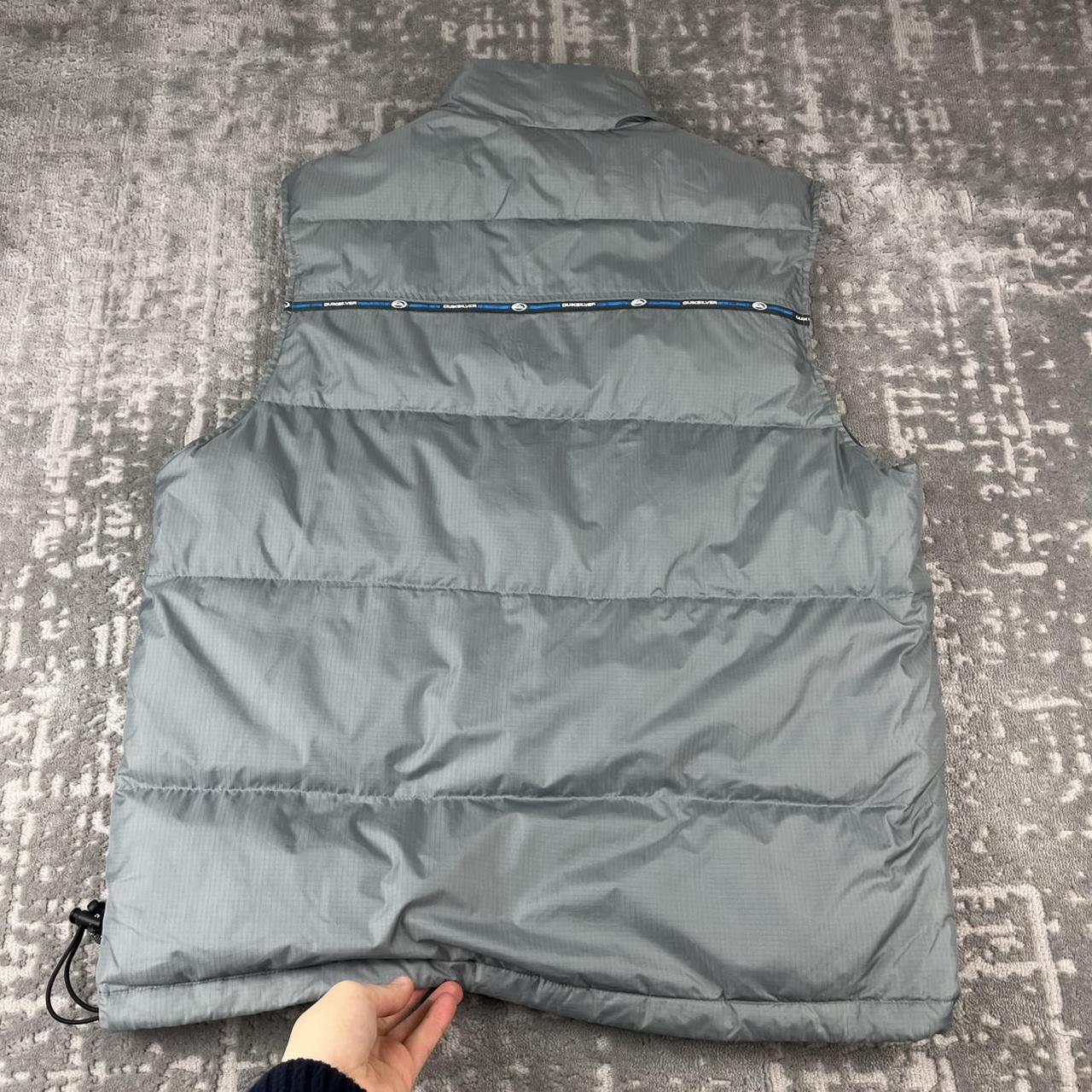 VINTAGE Y2K QUIKSILVER PADDED GILET JACKET GREY