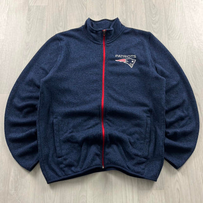 VINTAGE Y2K NFL PATRIOTS ZIP UP FLEECE NAVY