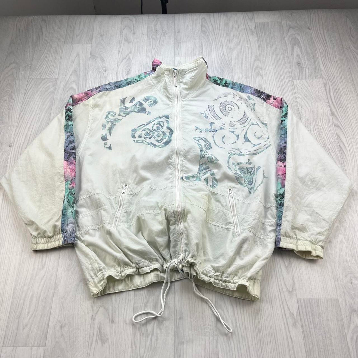 VINTAGE 90s ADIDAS TENNIS WINDBREAKER JACKET WHITE