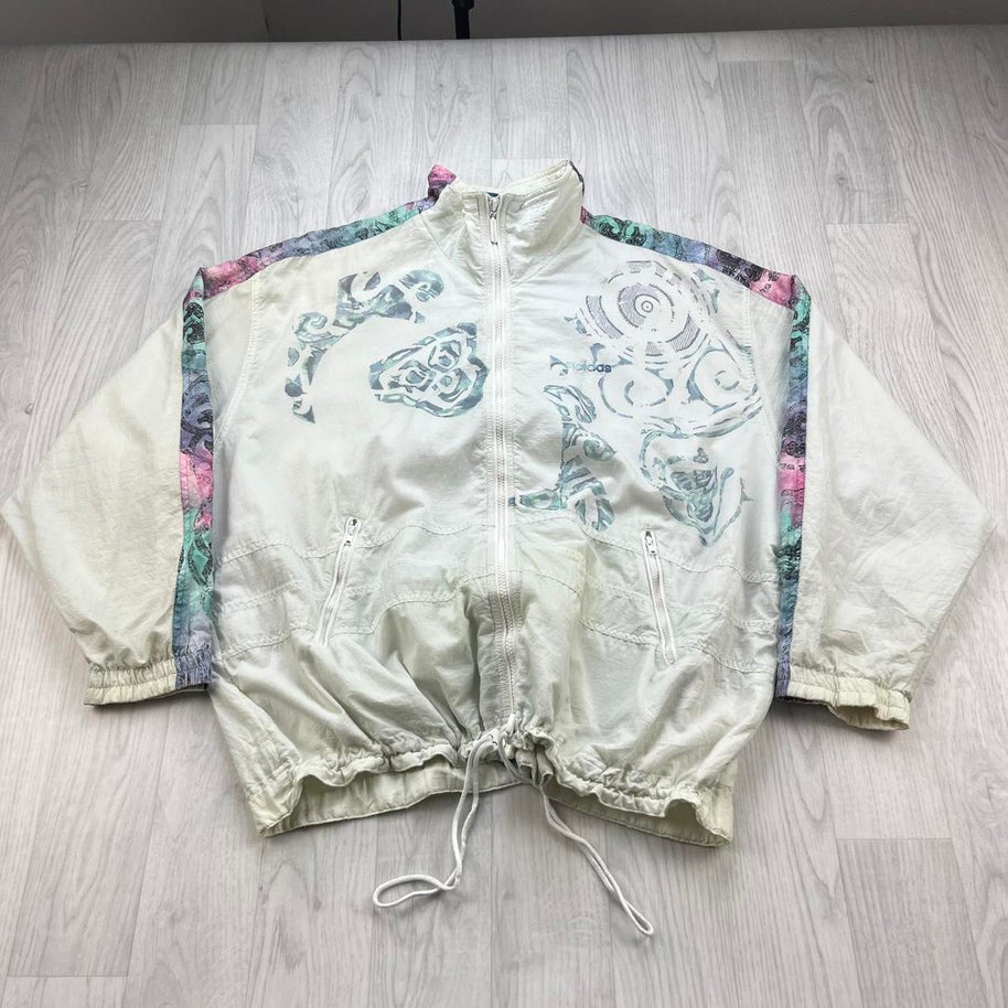VINTAGE 90s ADIDAS TENNIS WINDBREAKER JACKET WHITE
