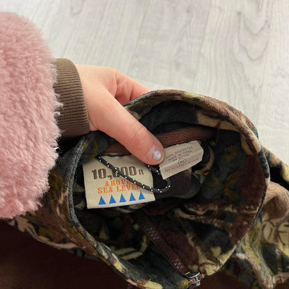 VINTAGE REALTREE ZIP UP FLEECE JACKET CAMO BROWN