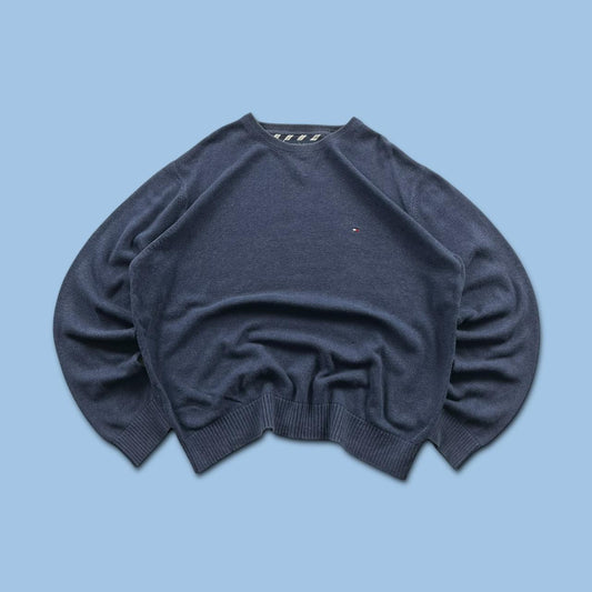 VINTAGE Y2K TOMMY HILFIGER KNITTED JUMPER NAVY
