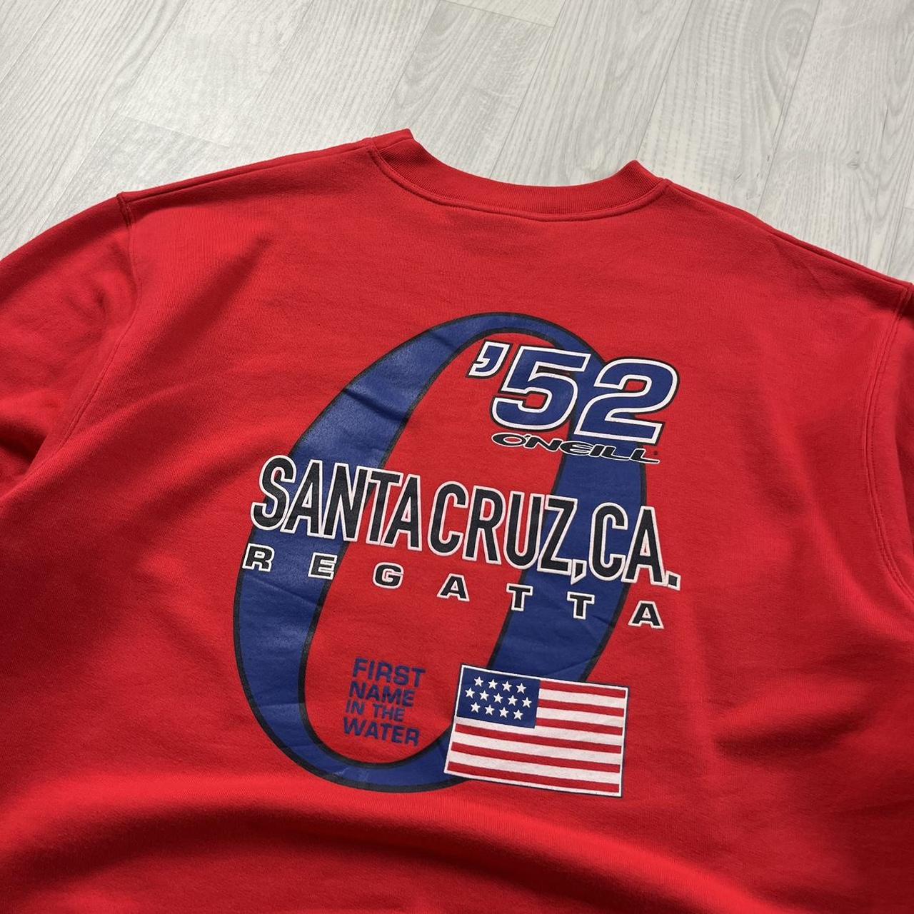 VINTAGE Y2K O’NEILL SANTA CRUZ GRAPHIC SWEATSHIRT RED